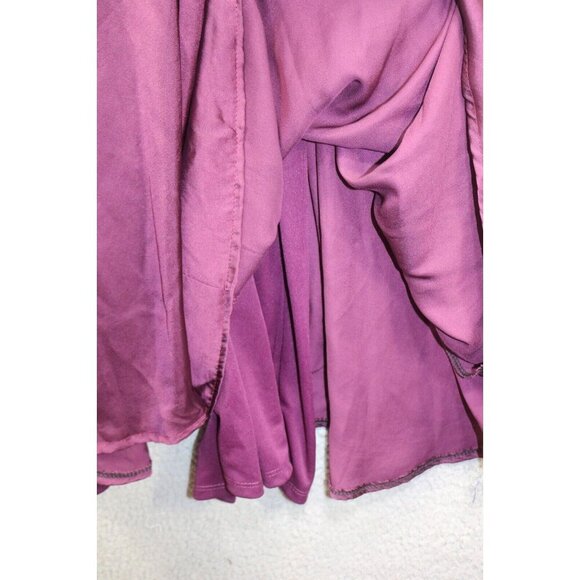 MSK Purple Satin Wide-Leg Jumpsuit-Size Medium-Lined-Whimsigoth - Picture 3 of 8